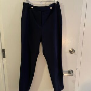 Ted Baker Navy Women's Trousers with Gold Button Accents